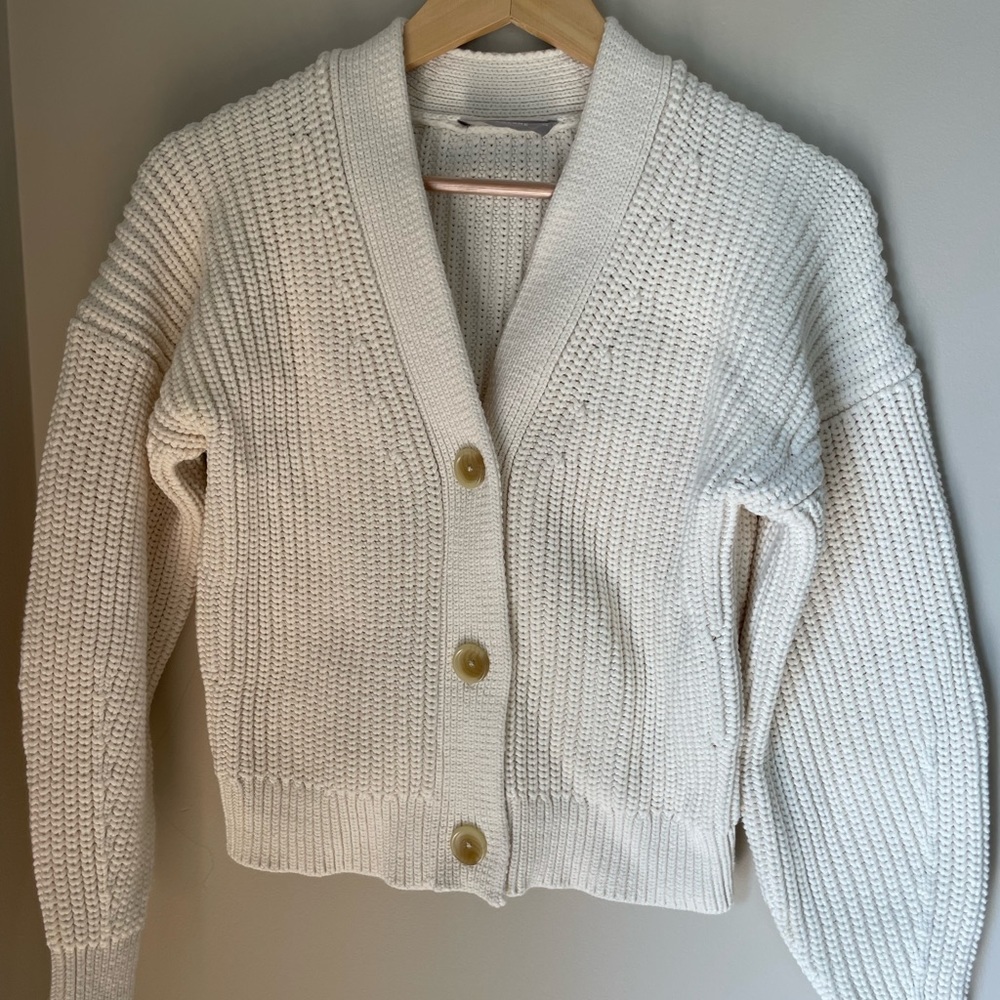 Everlane The Texture Cardigan cream xs